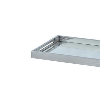 Bandeja retangular em aço inox com espelho Fracalanza 41x26x3cm