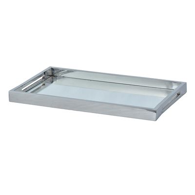 Bandeja retangular em aço inox com espelho Fracalanza 41x26x3cm