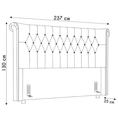 Cabeceira Cama Box Casal King 195cm Dust P02 Veludo Bege - Mpozenato