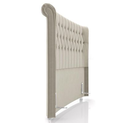 Cabeceira Cama Box Casal King 195cm Dust P02 Veludo Bege - Mpozenato