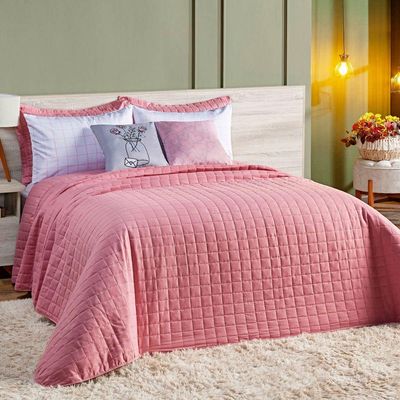 Cobre Leito Queen Basic 300 Fios 7 Peças - Rose Garden