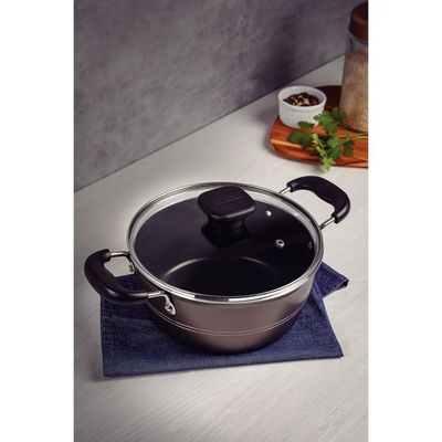 Caçarola Tramontina Sicilia em Aluminio com Revestimento Interno e Externo em Antiaderente Starflon Excellent Avelã 24 c
