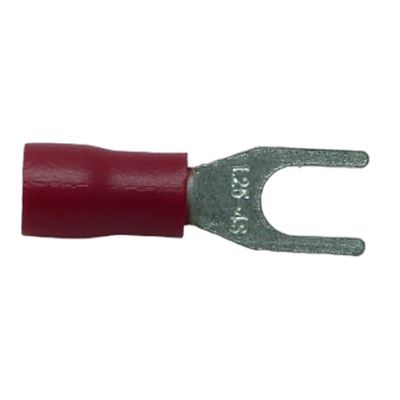Terminal Compressão Tipo Garfo 0.5 Mm A 1.5 Mm Simples C/ Capa Plastica Vermelho