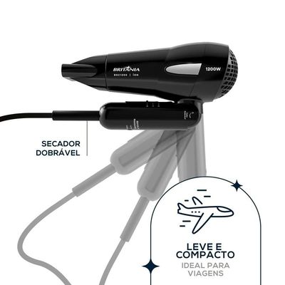 Secador de Cabelos Britânia BSC1200 com Tourmaline Íon Bivolt - 1200W