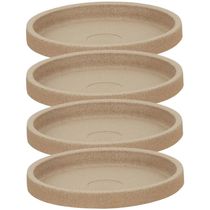 Kit 4 Pratos 33,5cm Tramontina Granito Areia Vasos Jardim P