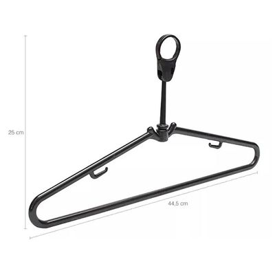 Kit 25 Cabides Antifurto Fixos Preto 44,5cm Cinquetti Hotel