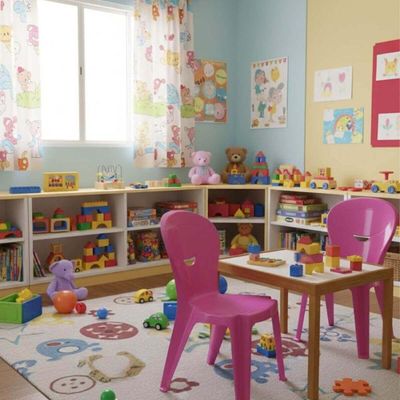 Jogo 6 Cadeiras Infantis Tramontina Vice Rosa Escola Creche