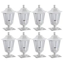Kit 8 Balizadores Jardim 31cm Grega Dital Branco Clássico