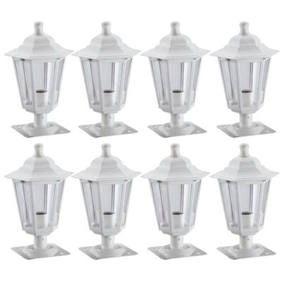 Kit 8 Balizadores Jardim 31cm Grega Dital Branco Clássico