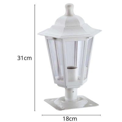 Kit 8 Balizadores Jardim 31cm Grega Dital Branco Clássico
