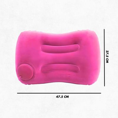 Travesseiro Almofada De Viagem Inflável E Portátil - Rosa