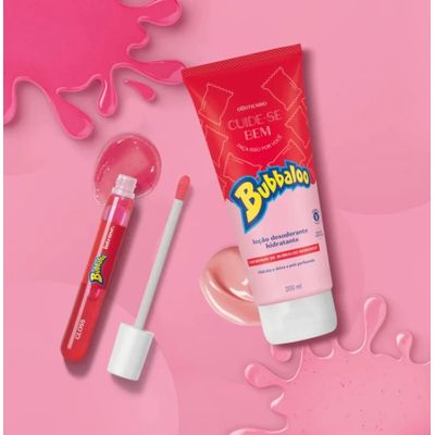 Kit Hidratante Bubbaloo e Gloss Brilho Labial de Morango QHS - O Boticário