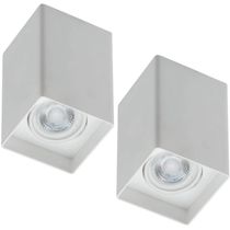 Jogo 2 Luminárias Spots Quadrados Branco Bivolt Zoom Dital