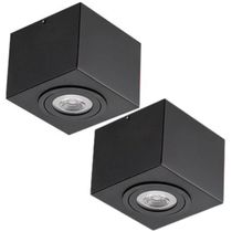 Kit 2 Plafon Sobrepor Preto 13x10,5cm Bivolt PAR20 Dital