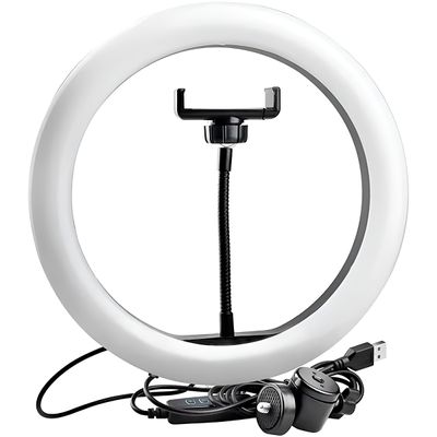 Ring Light 12” 30cm 240 LEDs 10W Bivolt com Suporte para Celular – 3 Modos de Luz 3200K–5500K USB Foto Vídeo