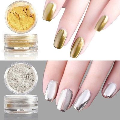 Pó Metálico Cromado P/ Unhas Dourado Prateado Unha Manicure