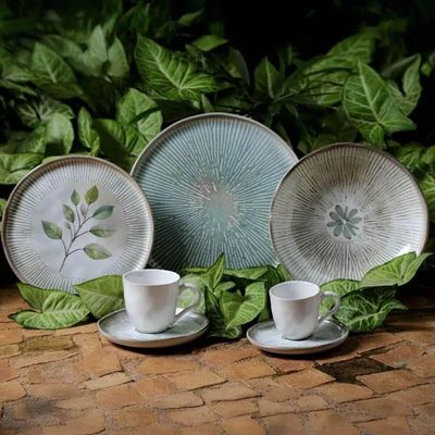 Aparelho de Jantar 24 Peças Cerâmica Porto Brasil Mesa Posta Jogo Orgânico Pratos Bowls Canecas