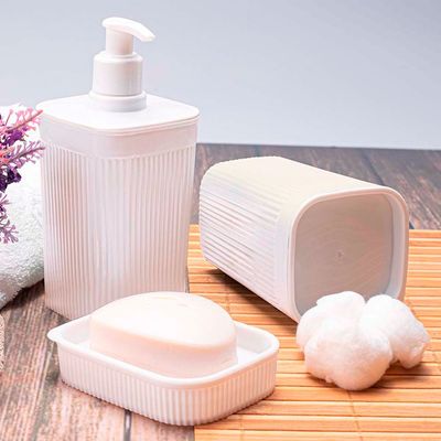 Porta Cotonete Plasútil Classic com Frisos Branco UNICA