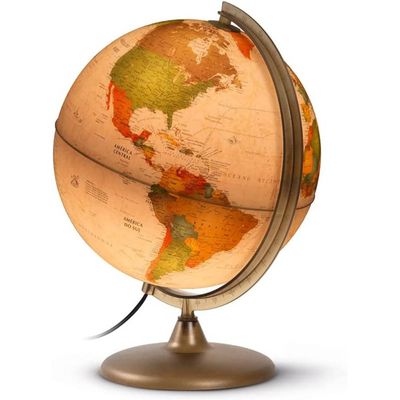 Globo Terrestre Discovery Antigo 30 Cm Com Luz Tecnodidattica
