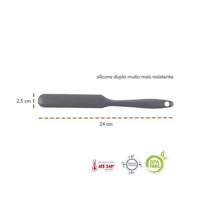 Espatula de Confeiteiro Reta Silicone Preto Pequeno 24cm
