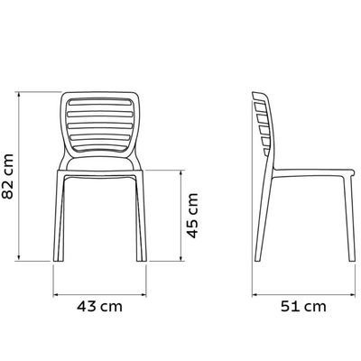 Jogo 4 Cadeiras Tramontina Sofia Marrom Encosto Horizontal