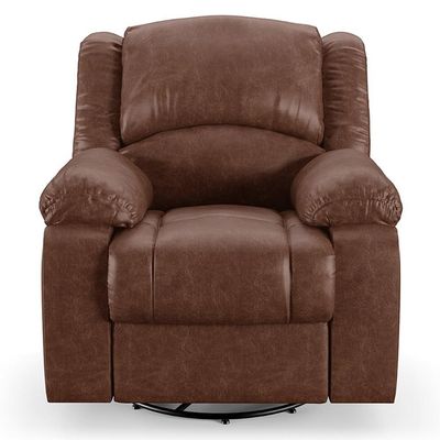 Poltrona Do Papai Reclinável Pietra Glider Giratória Fh9 Pu Marrom Brilho - Mpozenato