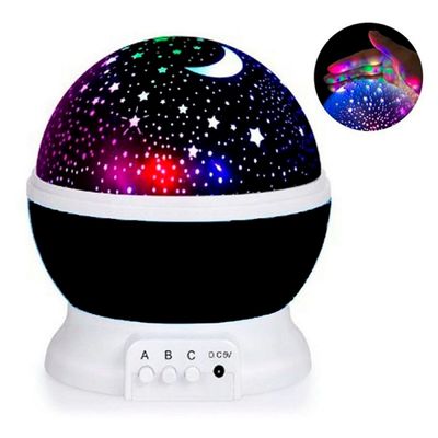 Luminária Projetor Estrelado 360º Galaxy Star Master – Luz Mágica para Quarto e Festas Cor:Preto