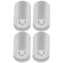 Kit 4 Spots Redondos Altos Branco MR16 Sobrepor Zoom Dital