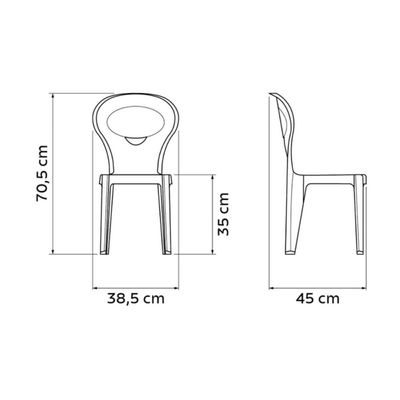 Kit 2 Cadeiras Infantis Tramontina Vice Rosa Plástico Quarto