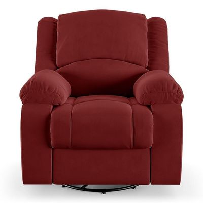 Poltrona Do Papai Reclinável Pietra Glider Giratória Usb Fh9 Veludo Vermelho - Mpozenato