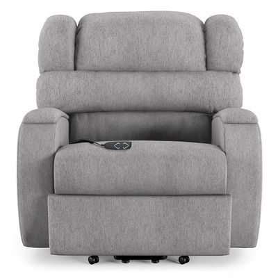 Poltrona Do Papai Reclinável Kalie Elevação Lift Elétrico Fh9 Linho Cinza - Mpozenato