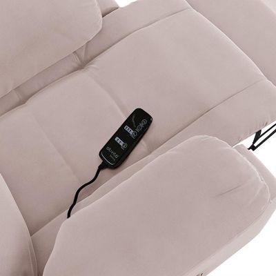 Poltrona Do Papai Reclinável Pietra Glider Giratória Massagem Fh9 Veludo Rosê - Mpozenato