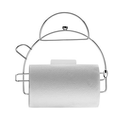 Porta Papel Toalha Utimil Chaleira Preto de Parede com Adesivo Visual Decorativo Prateleira Moderna