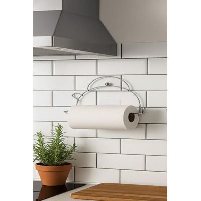 Porta Papel Toalha Utimil Chaleira Preto de Parede com Adesivo Visual Decorativo Prateleira Moderna