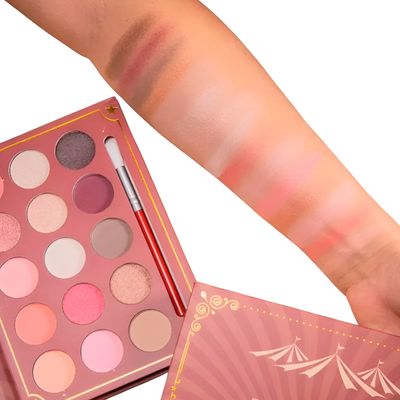 Paleta de Sombras Profissional 15 Cores Matte e Cintilante com Pincel – Alta Pigmentação e Esfumado Perfeito | Maquiagem