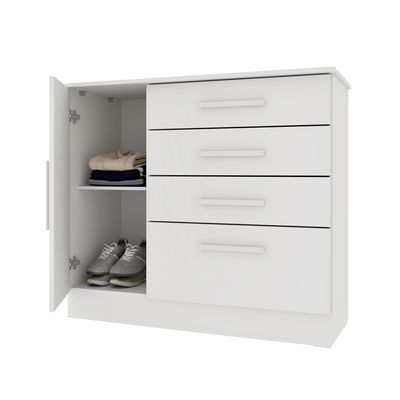 Cômoda 4 Gavetas com Sapateira Chicago Tcil Branca