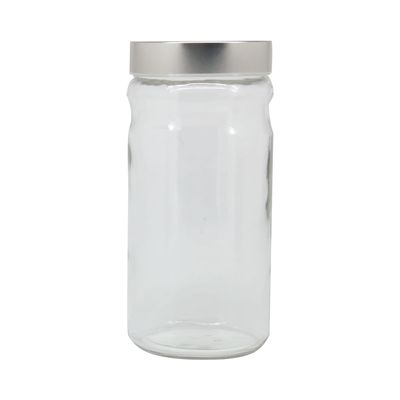 Pote Le Metal em Vidro com Tampa Redondo Silver 1,8L UNICA