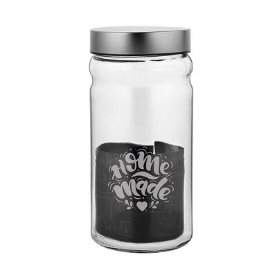 Pote Le Metal em Vidro com Tampa Redondo Silver 1,8L UNICA