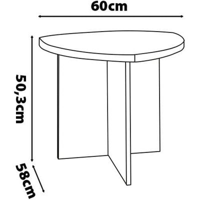 Mesa de Centro Artely Delta com Tampo de 60x58 cm - Off White