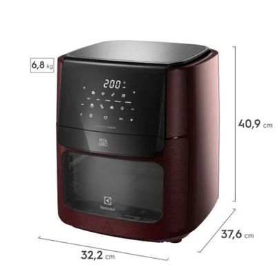 Air Fryer Oven Electrolux por Rita Lobo 12L Digital Vermelha Escura Experience 1700W (EAF86) 127V