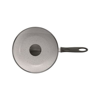 Panela Wok Brinox Suprema Ceramic Life Antiaderente 4,1L 28cm Tampa de Vidro Vanilla