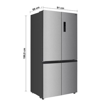Geladeira TCL Multidoor C516CDN Inverter Frost Free Twin Eco Espaço Flex Metal Cooling Painel Digital com 4 Portas Inox - 516L Inox / 110