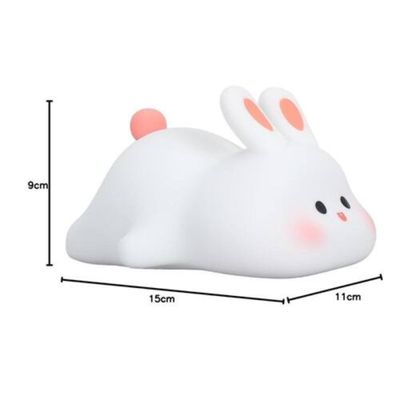 Abajur, Luminária Coelhinho Silicone 3 Níveis Brilho USB Toque