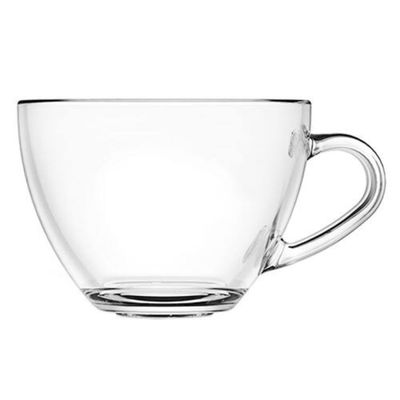 Jogo de 3 Xícaras Vidro 250ml Café Chá Transparente com Alça Lateral