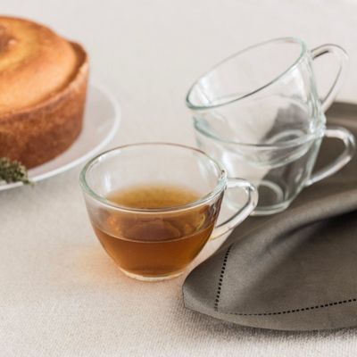 Jogo de 3 Xícaras Vidro 250ml Café Chá Transparente com Alça Lateral