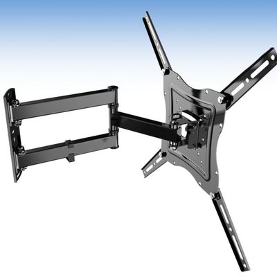 Suporte TV Parede Triarticulado 400x400 Ajuste Inclinação 90° Extensão 5-42cm