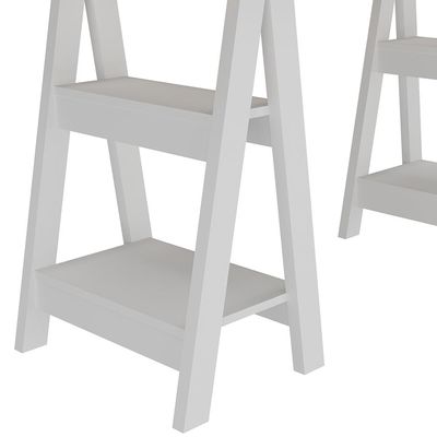 Mesa Para Escritório Escrivaninha Home Office Art A02 Olmo Branco - Lyam Decor