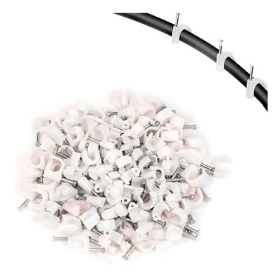Fixador Fio Branco Coaxial Grampo Utilidade Multiuso - Organização e Acabamento Profissional