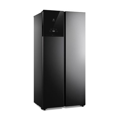 Geladeira Electrolux Frost Free Inverter 440L AutoSense Bivolt Side by Side Black Inox Look (ES40B) Bivolt