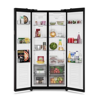 Geladeira Electrolux Frost Free Inverter 440L AutoSense Bivolt Side by Side Black Inox Look (ES40B) Bivolt